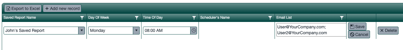 Saving and scheduling canned reports and scripts screenshot 5