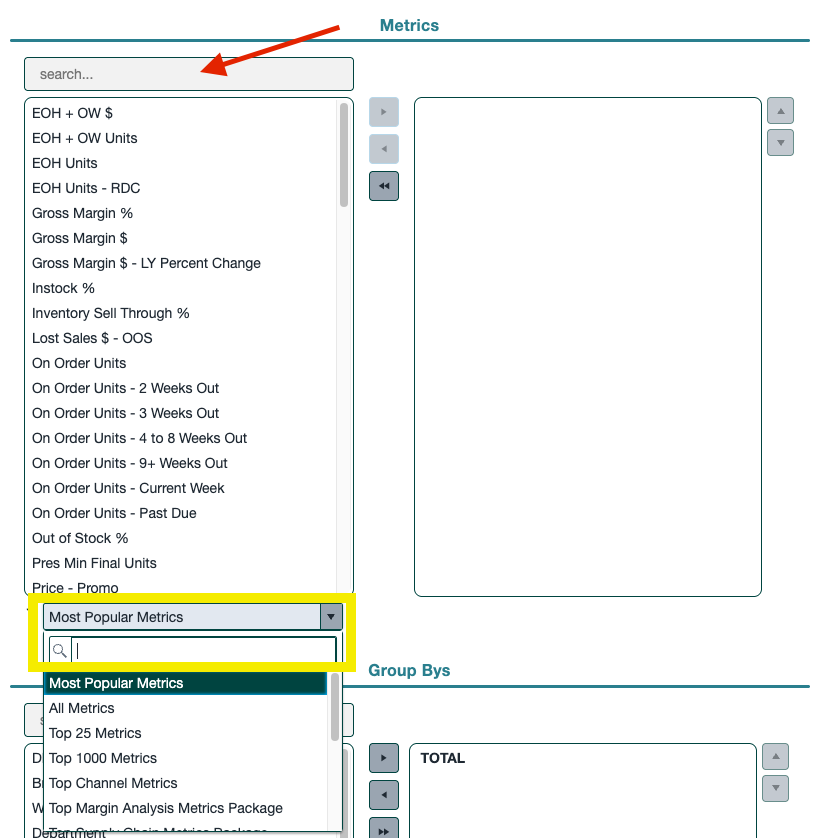 Tips for finding metrics screenshot 1
