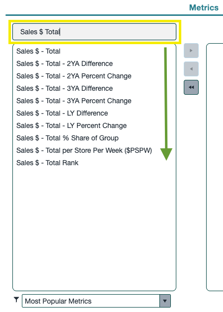 Tips for finding metrics screenshot 2