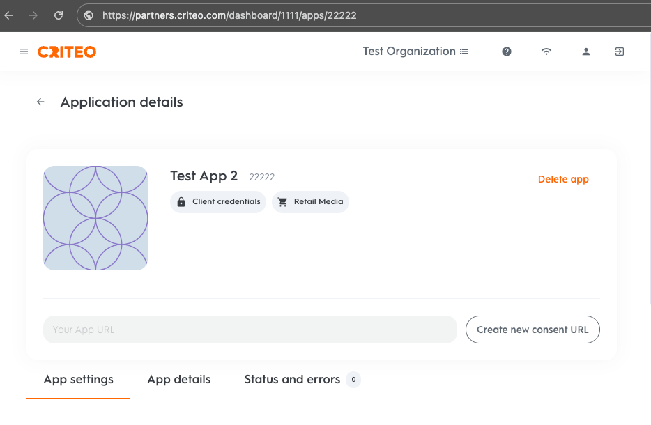 The App ID appears both in the URL and besides the App name.
