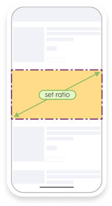 If the placement width is less than 750px, the Display Panel switches
to mobile configuration. The banner is 100% of the width
of the device, and scales the creative proportionally.