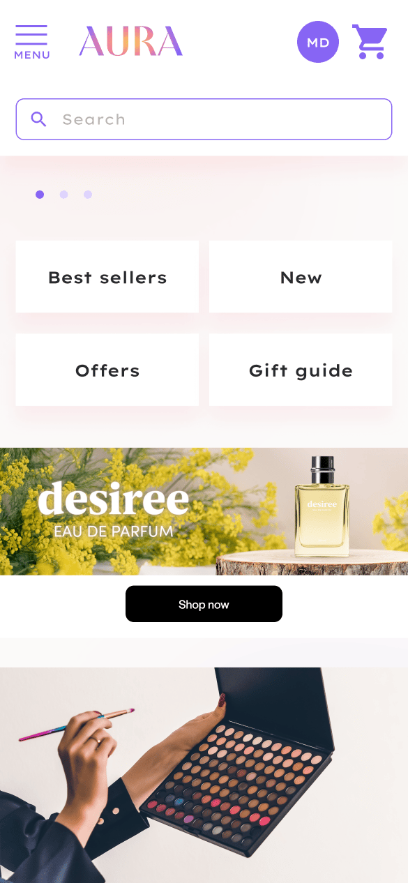 Rendering example of the Branding Display Spotlight Solo format (mobile)