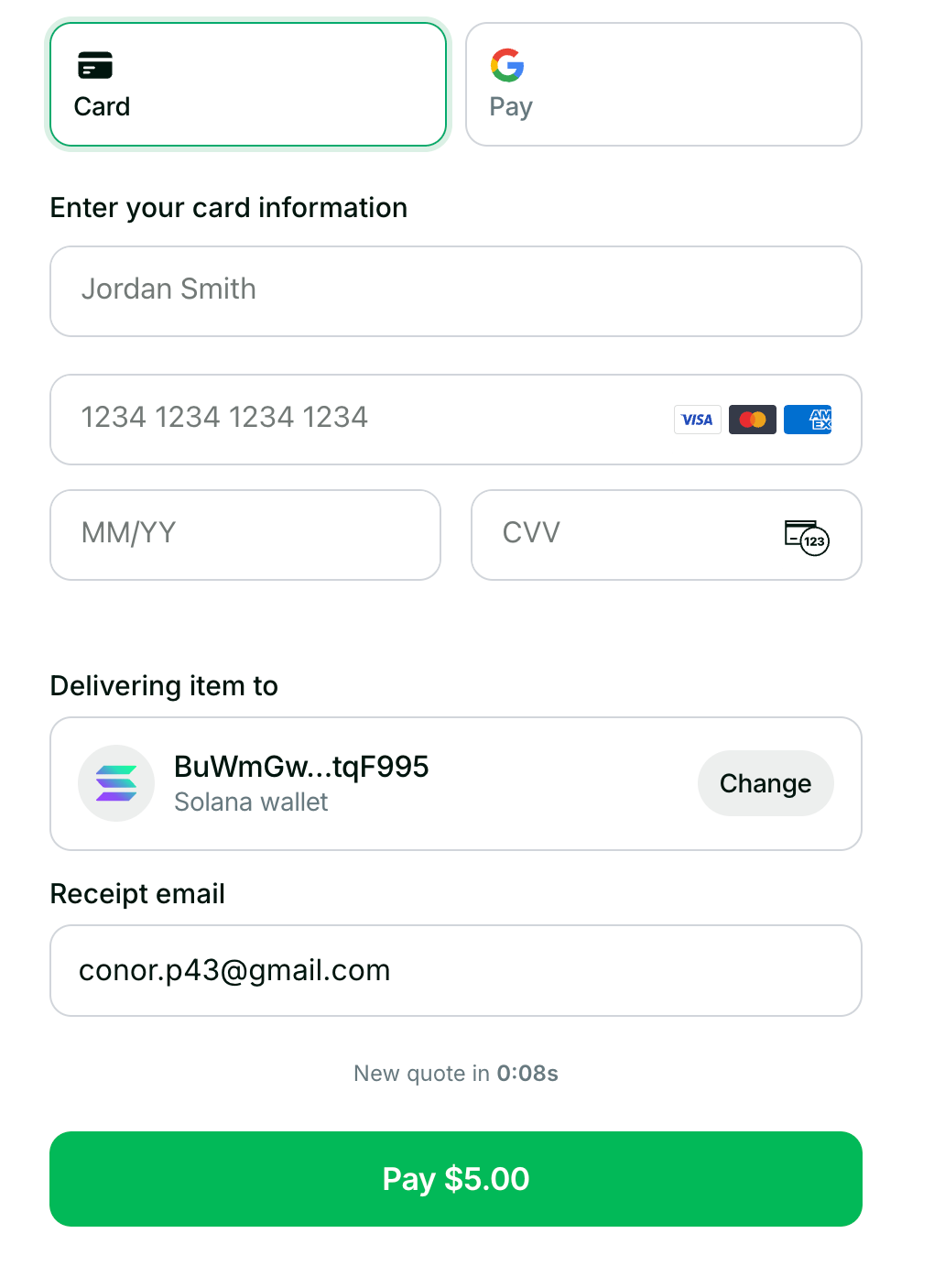 Embedded Memecoin Checkout