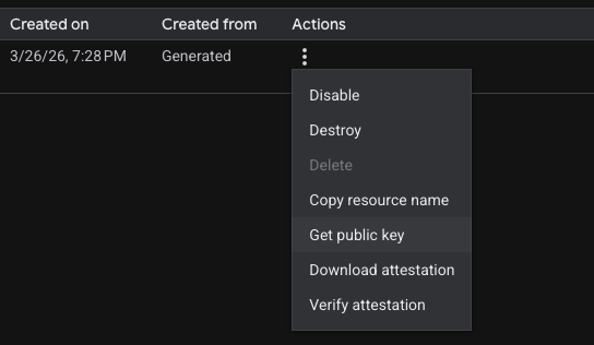 Download the public key