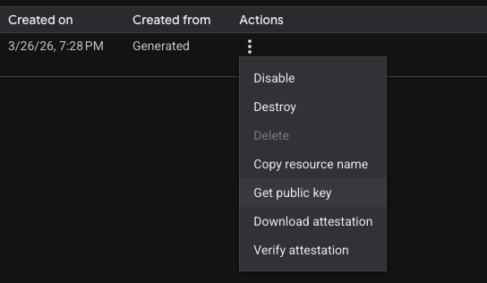 Download the public key
