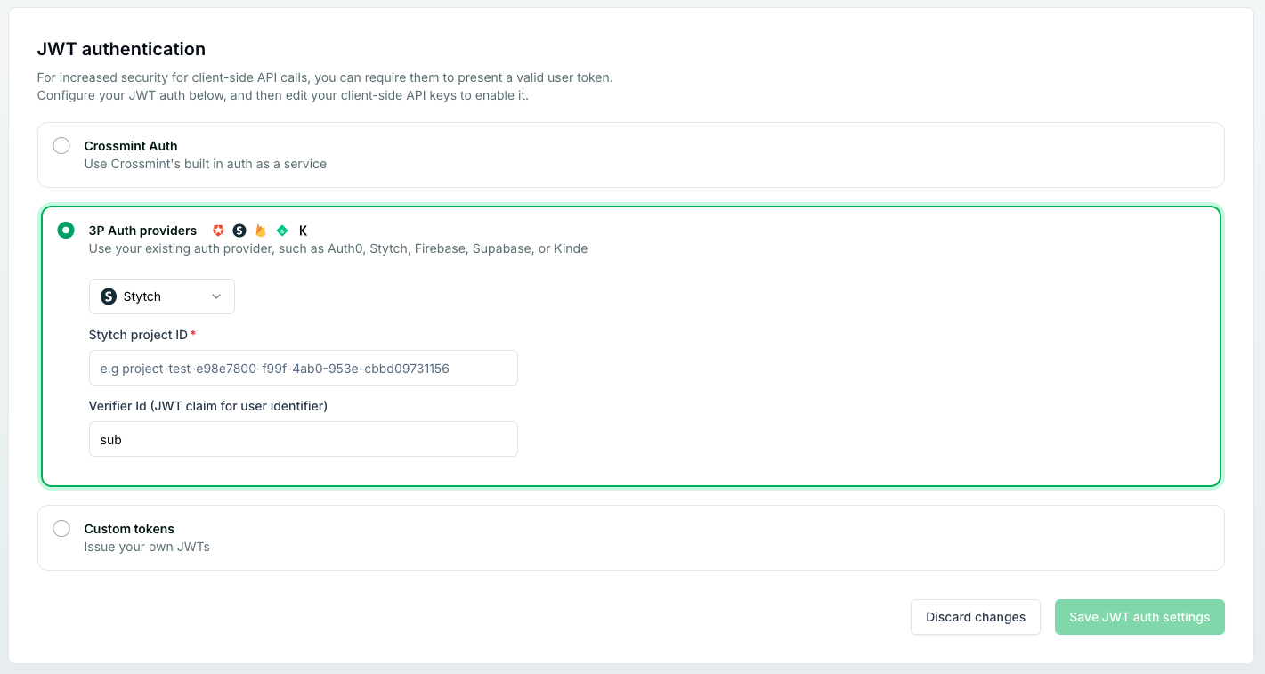 JWT Authentication Settings