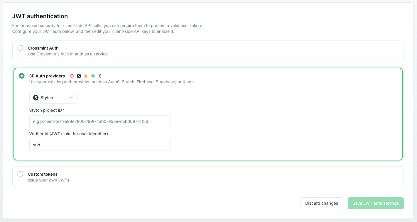 JWT Authentication Settings