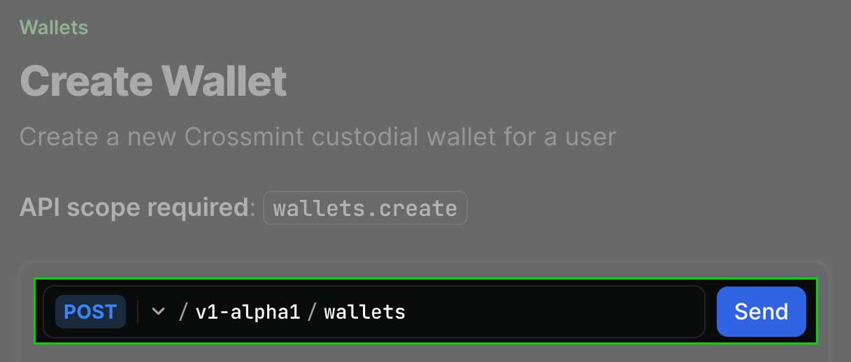 Send request screenshot with dark theme
