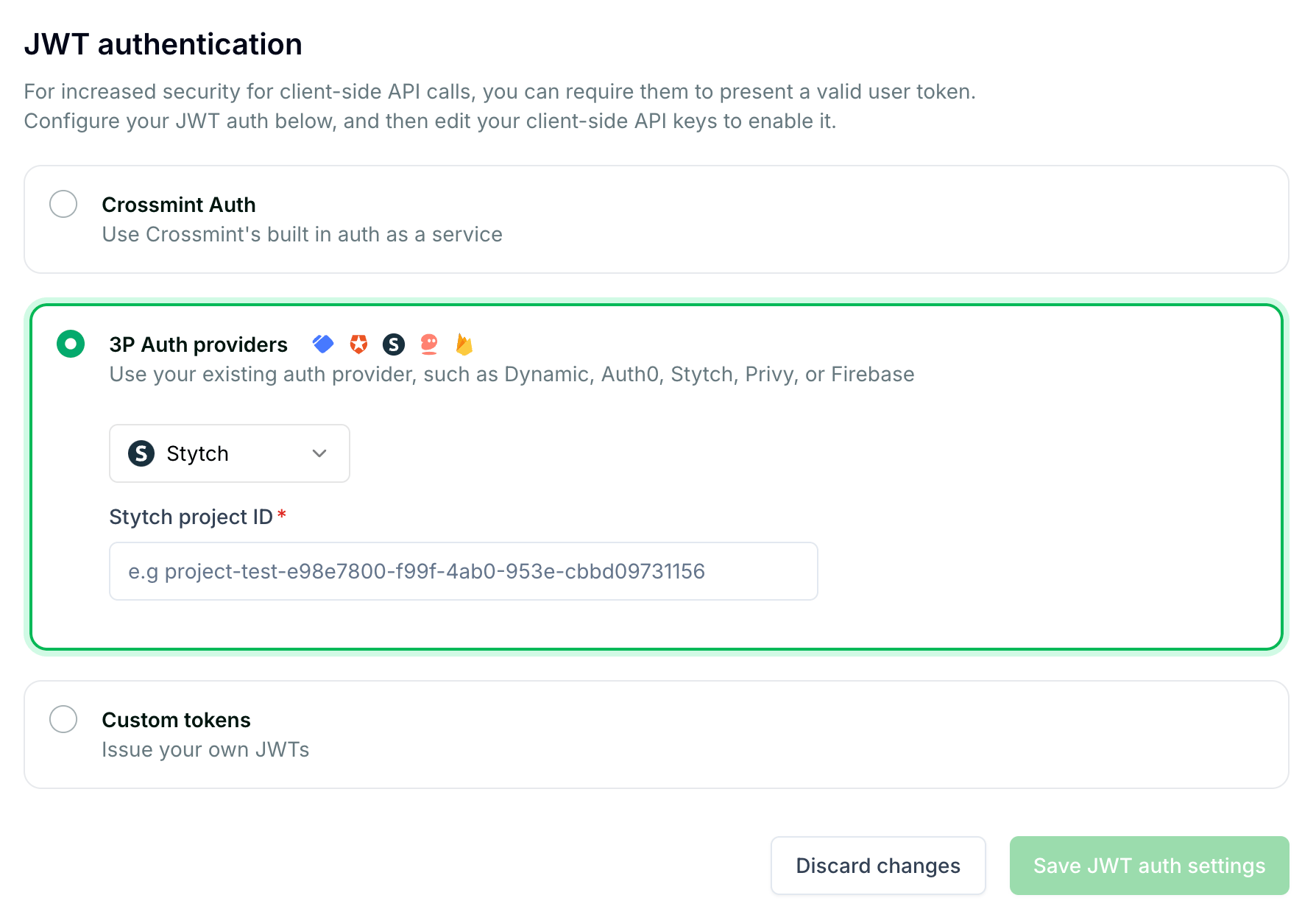 JWT Authentication Settings
