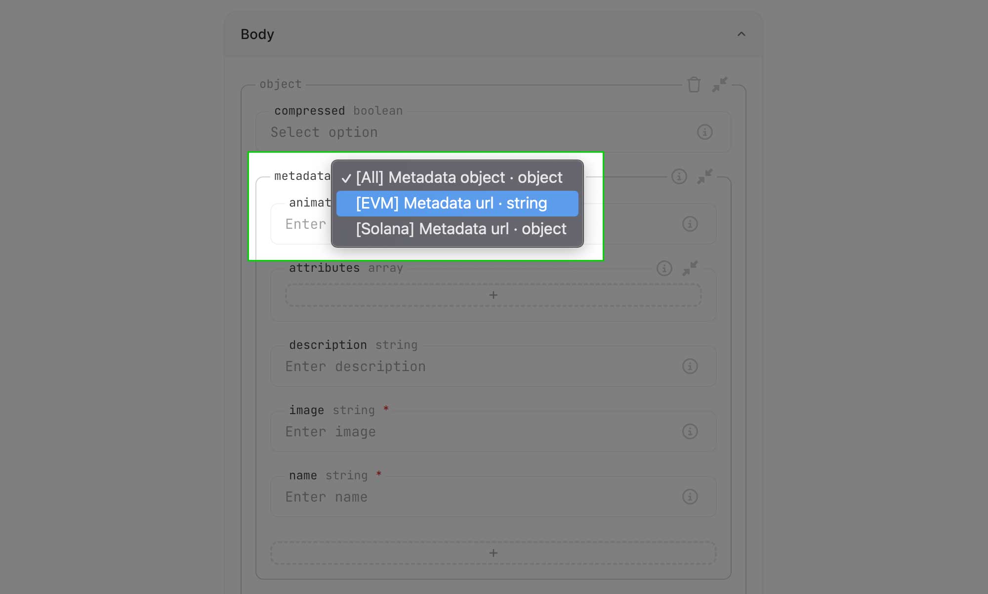 Enter metadata URL screenshot with light theme