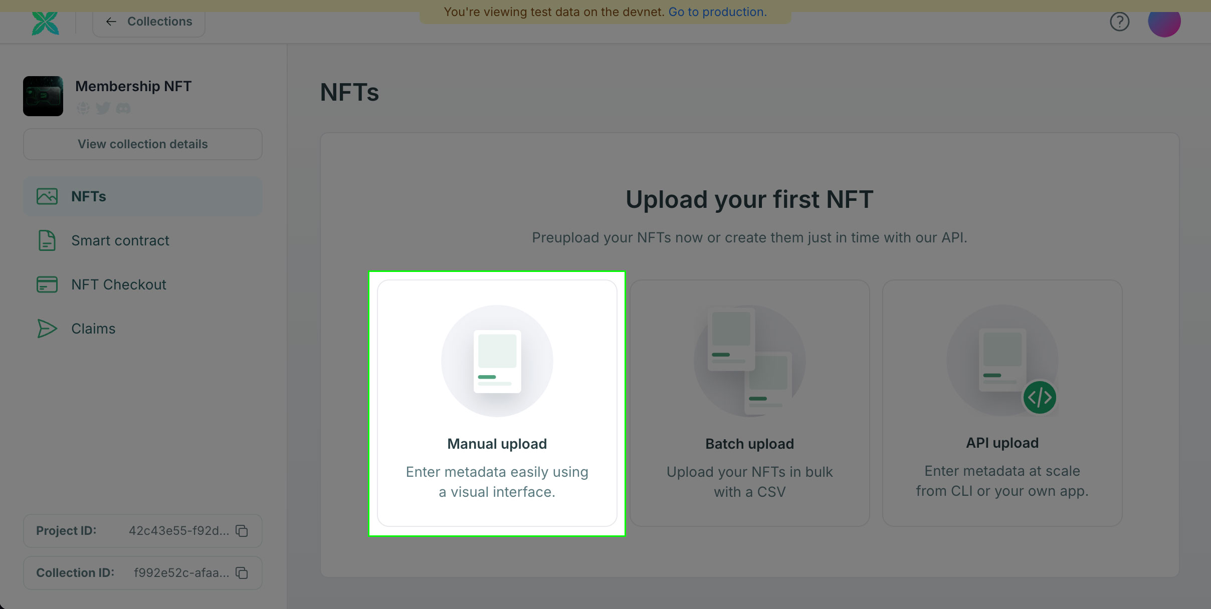 manual upload screenshot