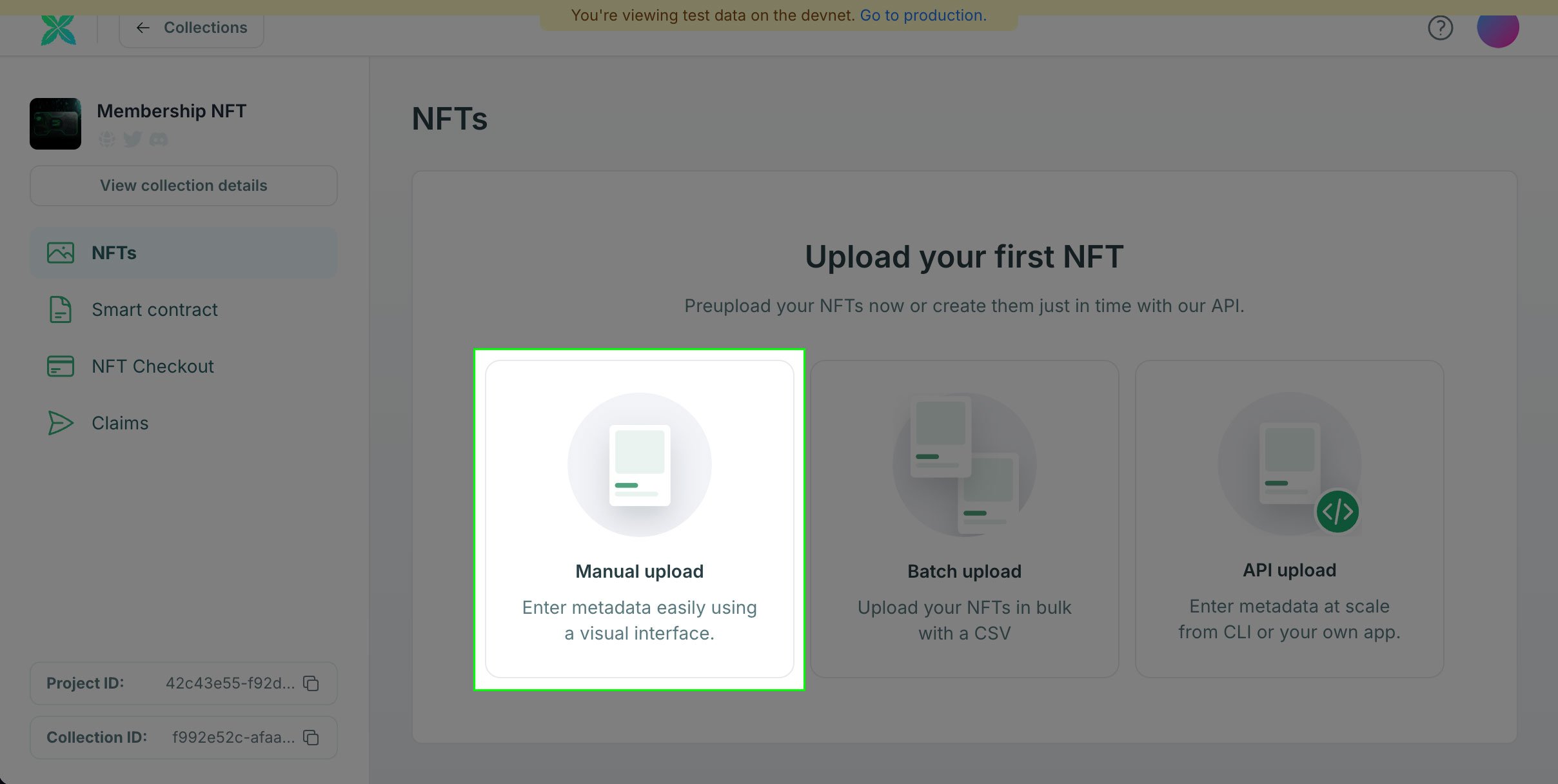 manual upload screenshot