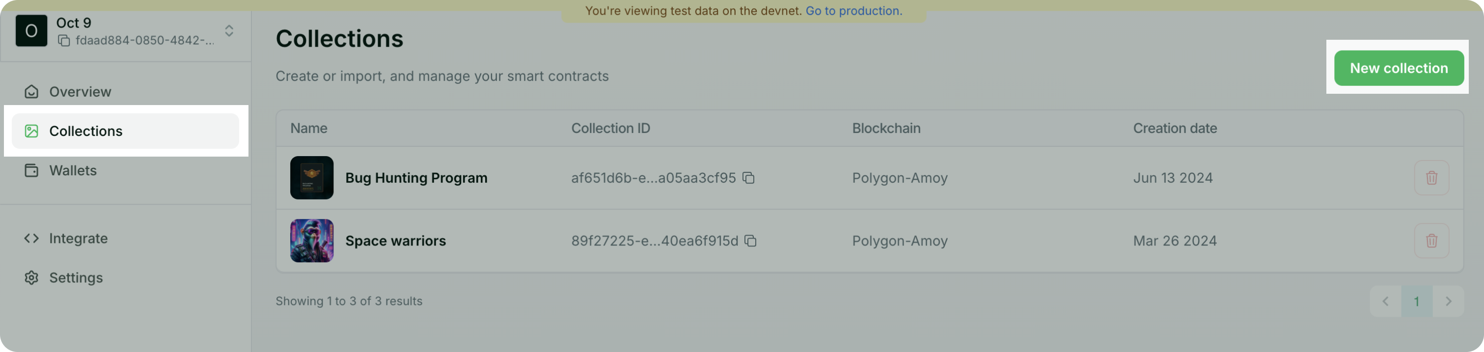 New collections screenshot