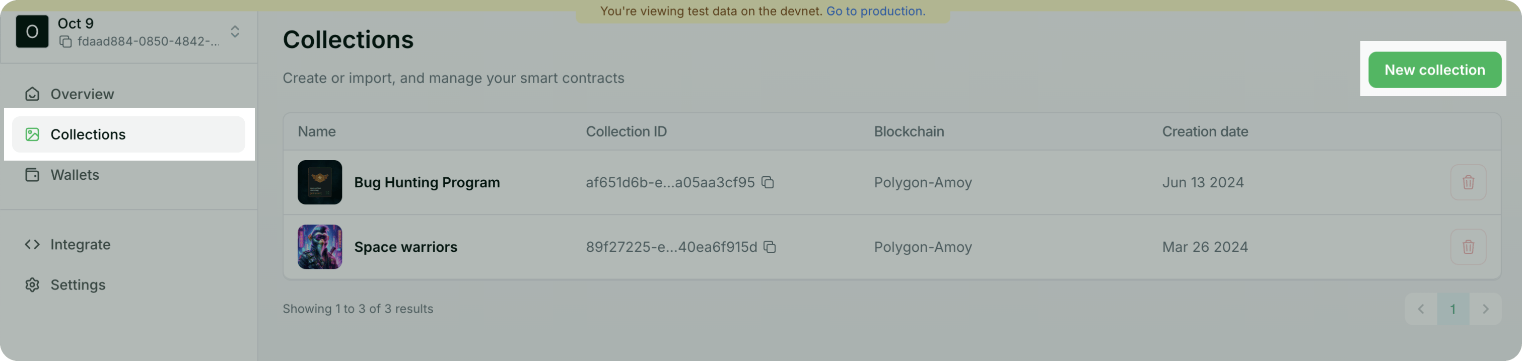 New collections screenshot