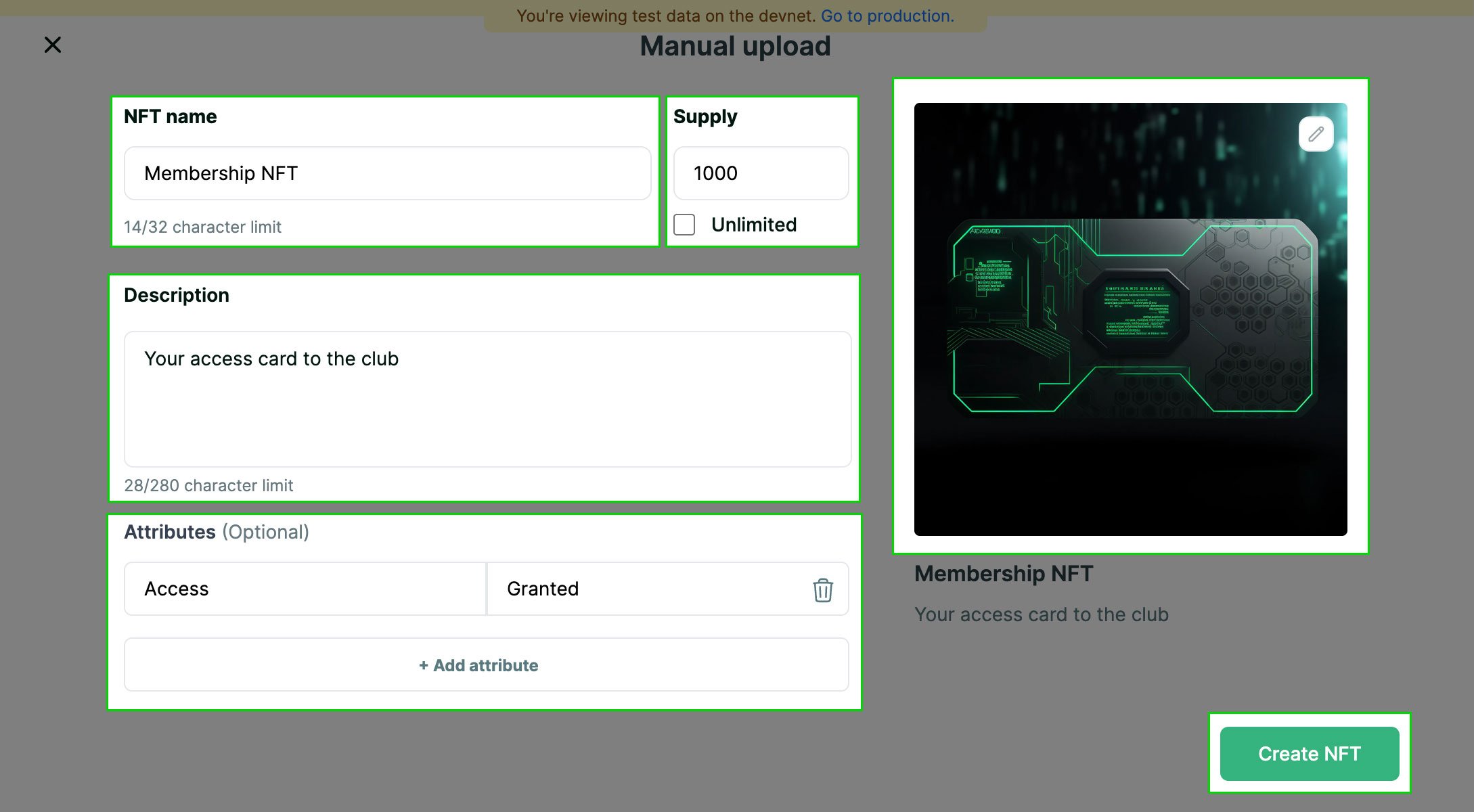 Entering metadata screenshot