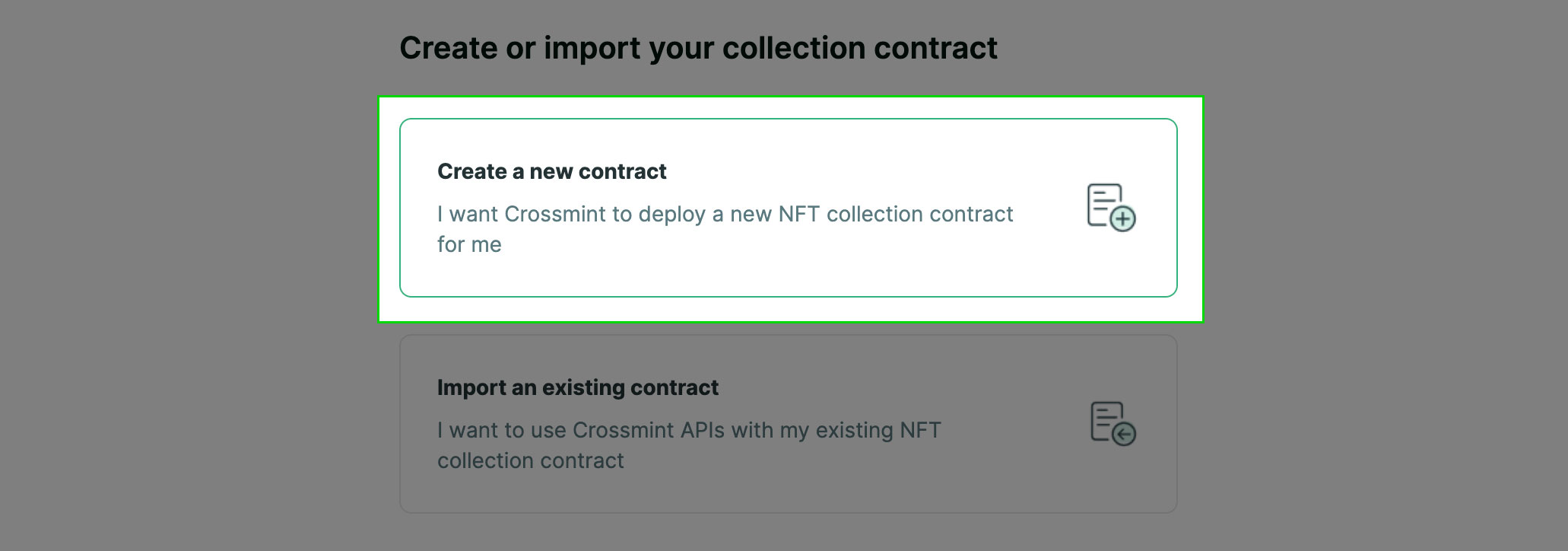 Create Collection screenshot