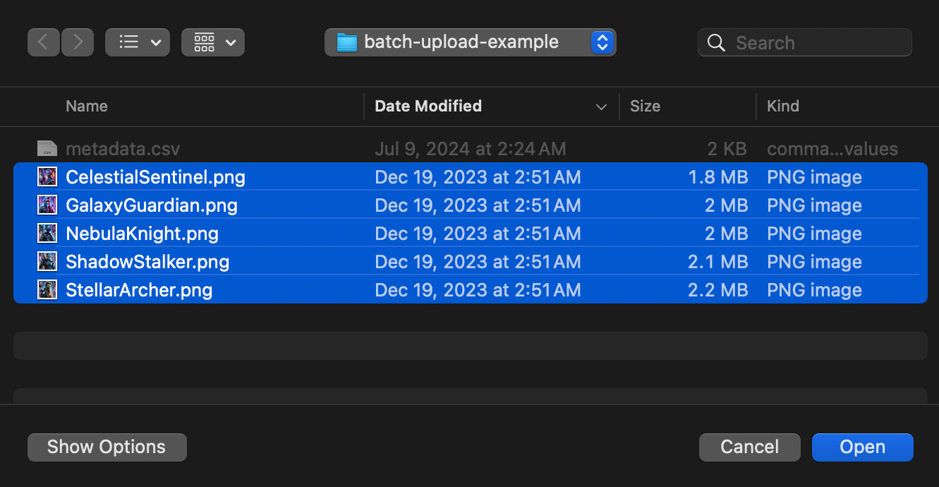 upload media files screenshot