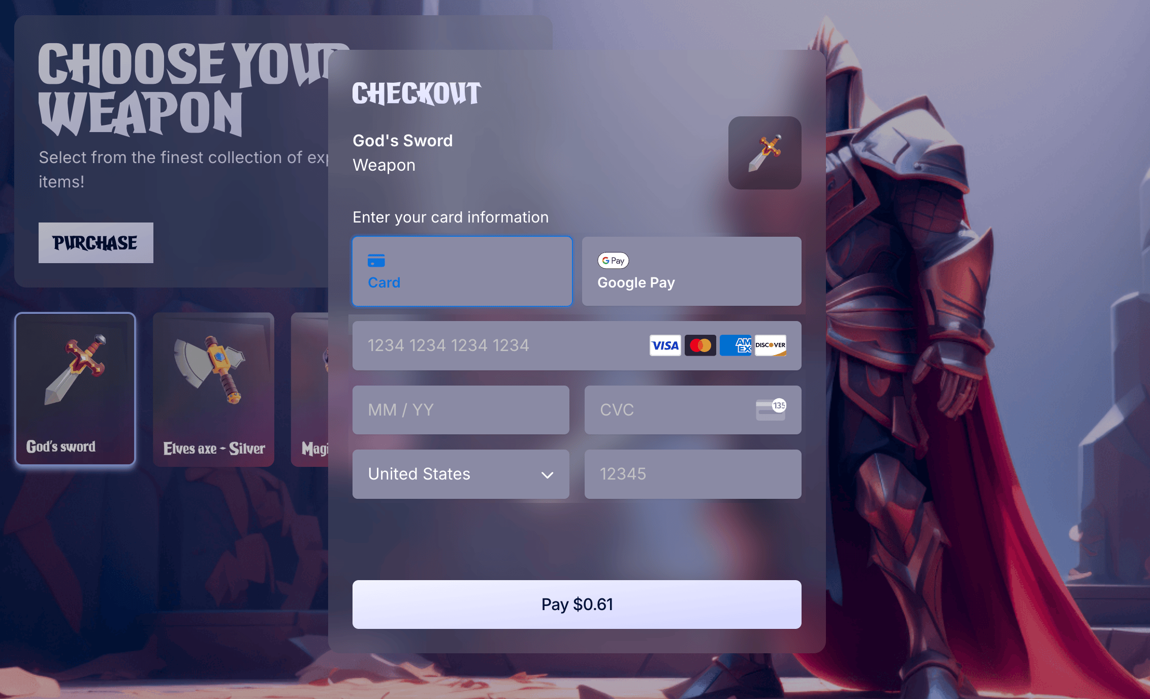 In-app purchases example