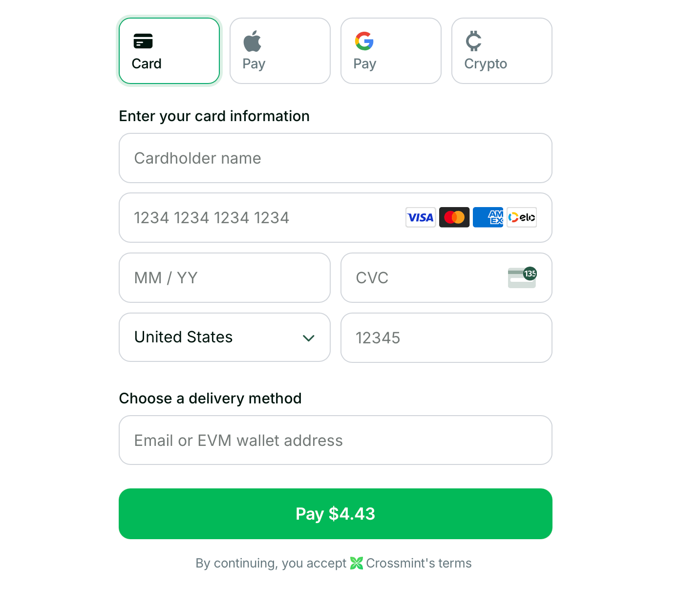 Crossmint Embedded Checkout Demo