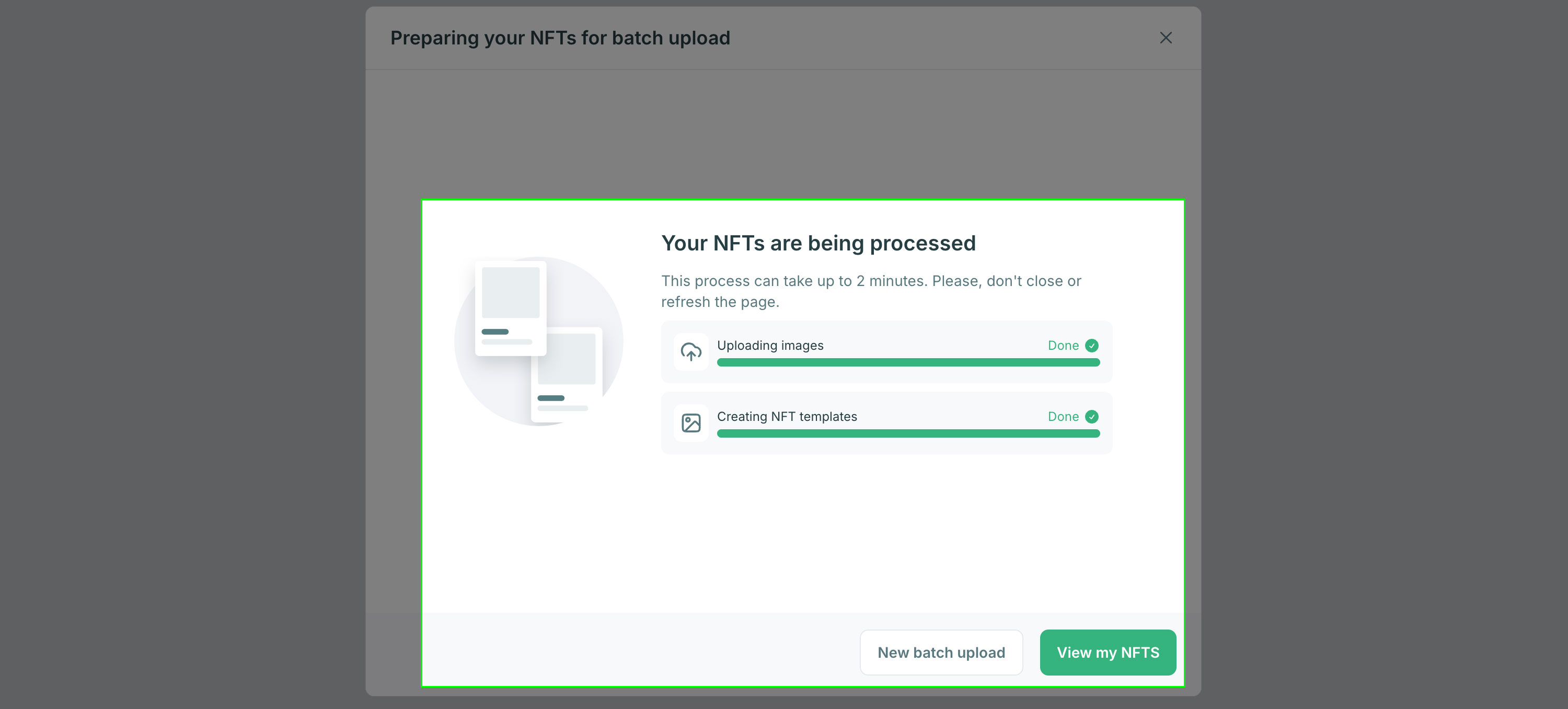 batch upload finish screenshot