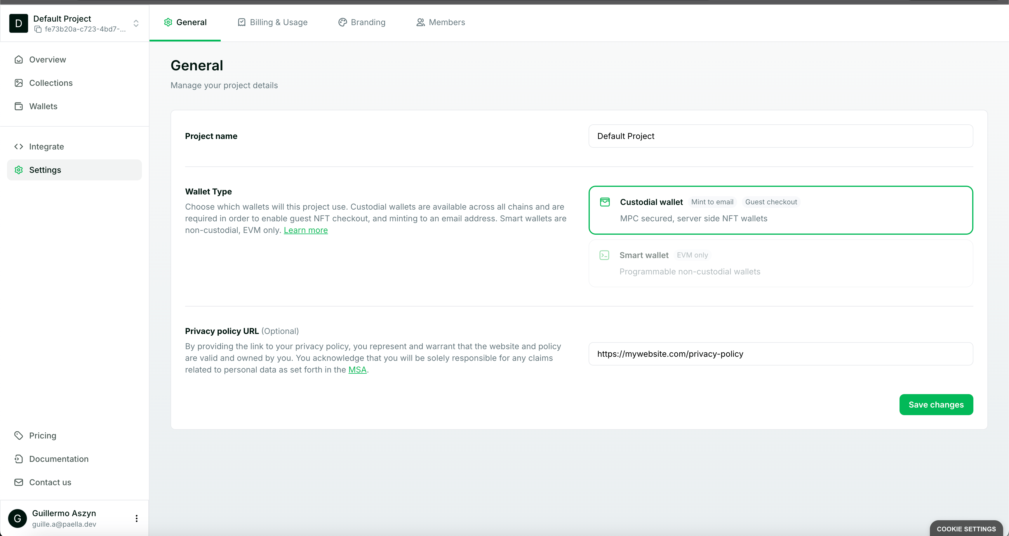 Include Privacy Policy link