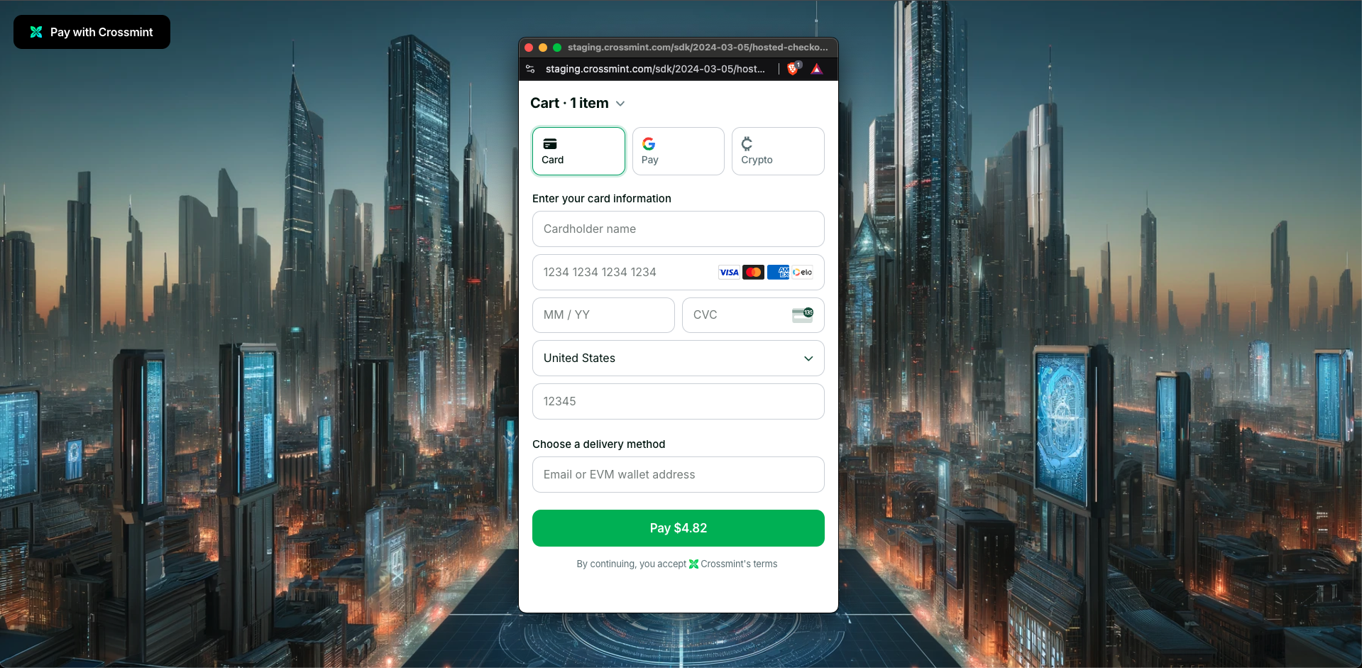 Crossmint Hosted Checkout Demo