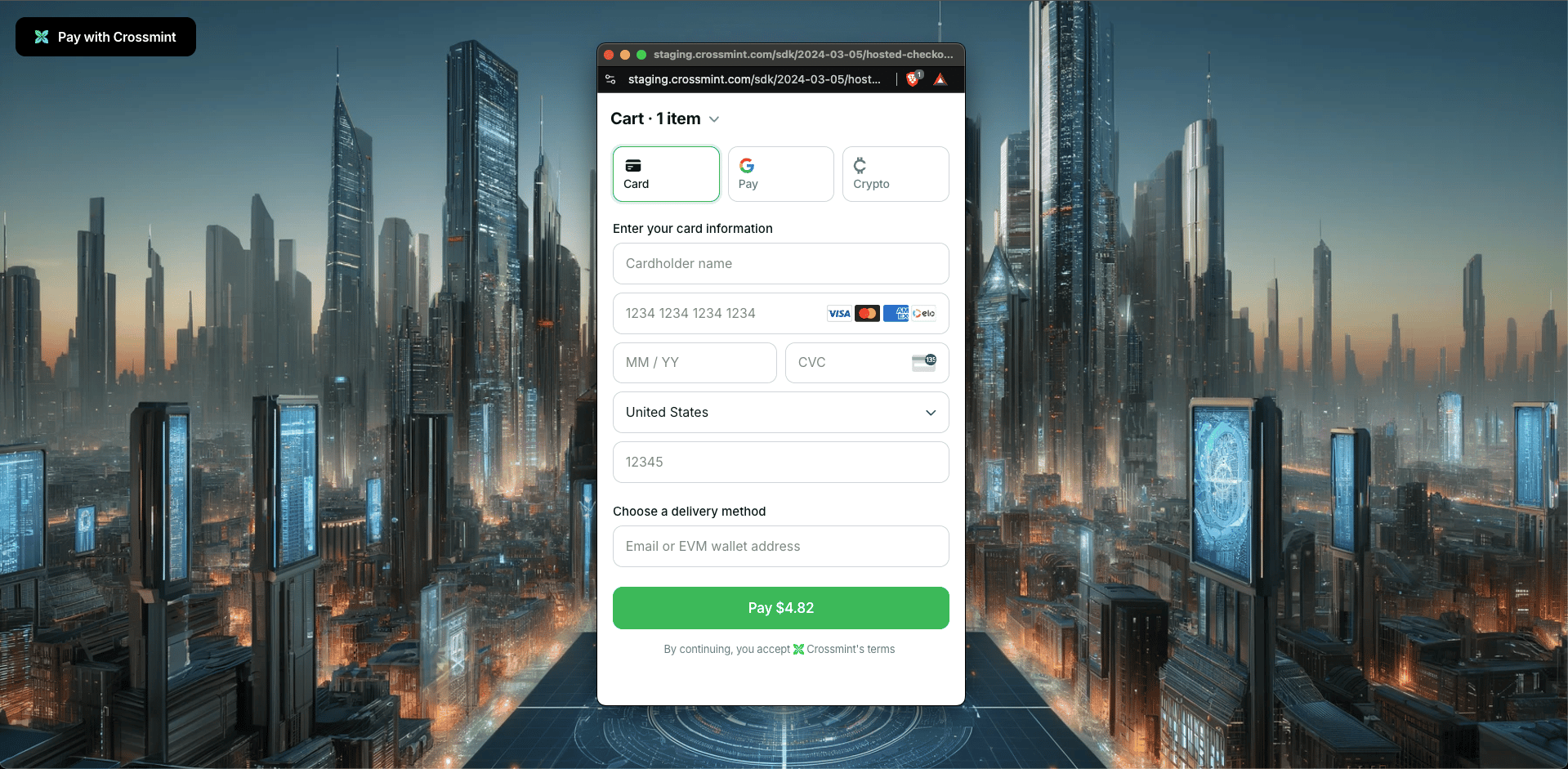 Crossmint Hosted Checkout Demo