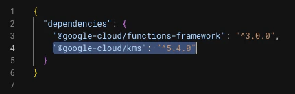 Add the google kms dependency