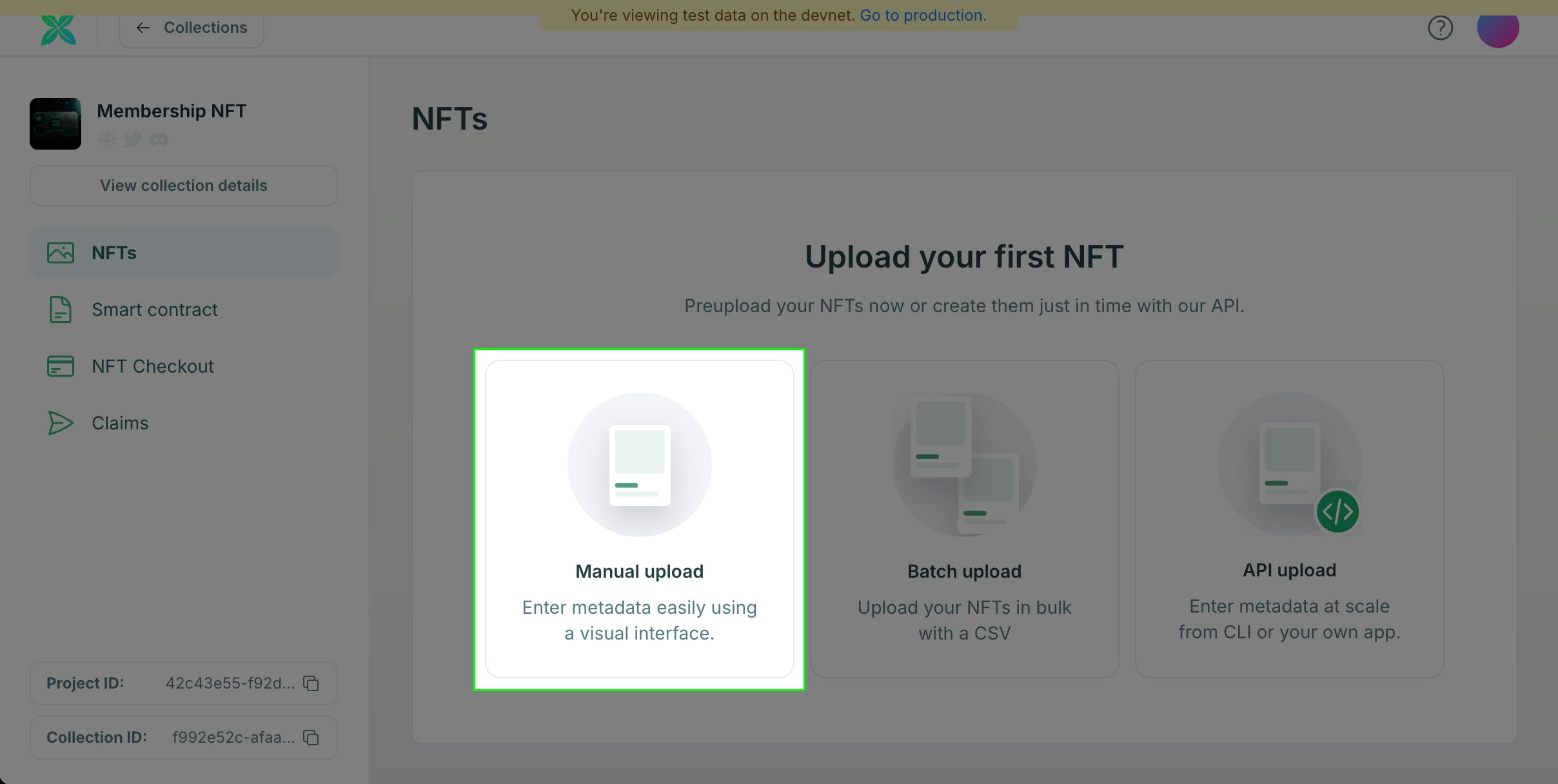 manual upload screenshot