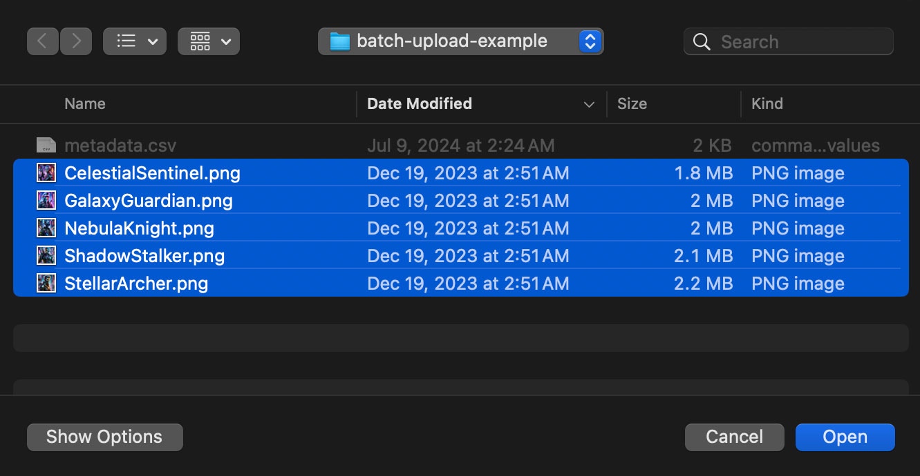upload media files screenshot