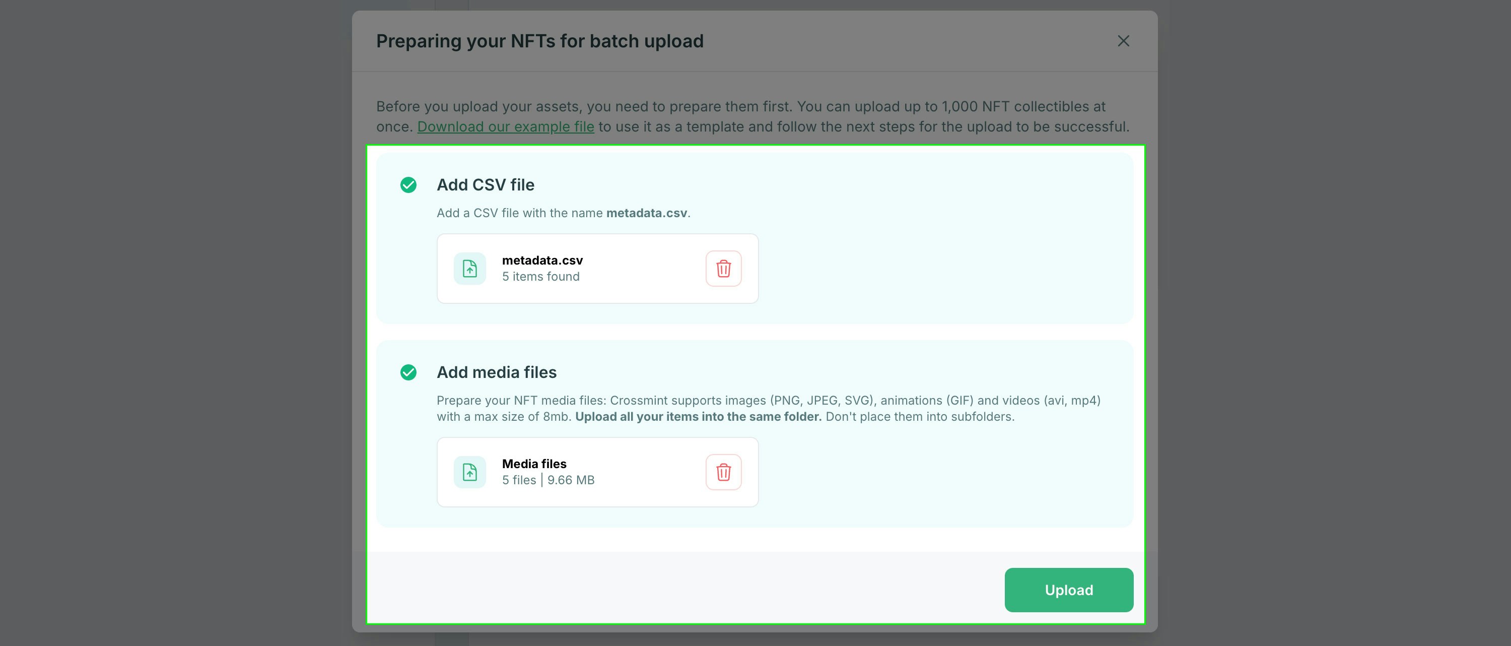 batch upload complete screenshot