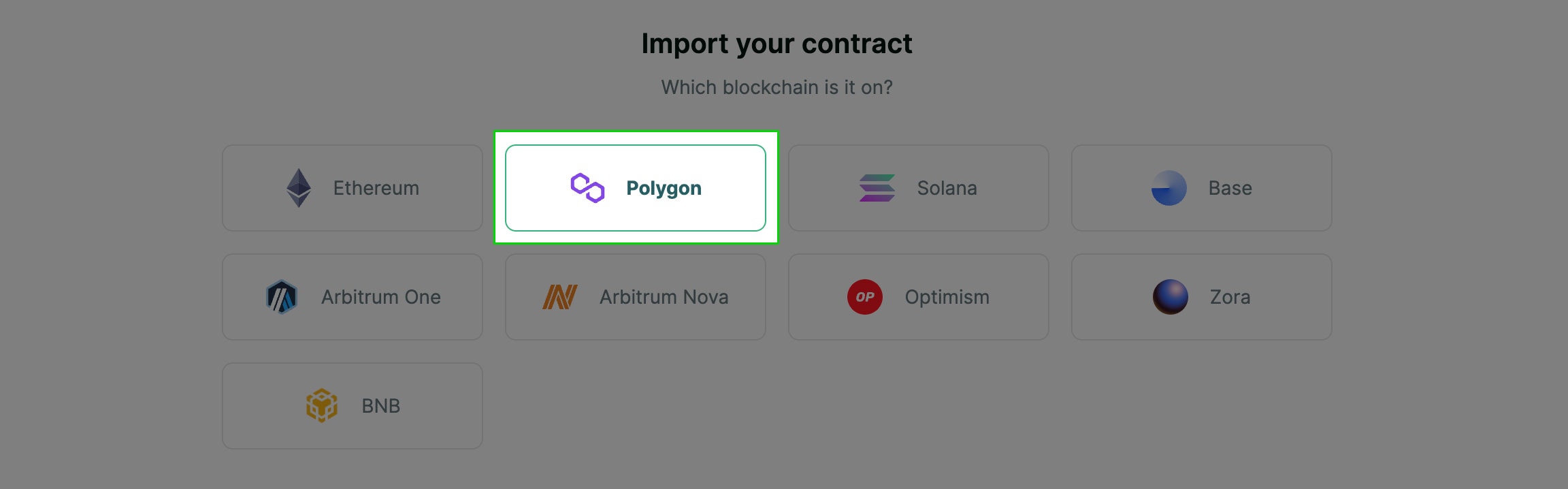Select blockchain screenshot