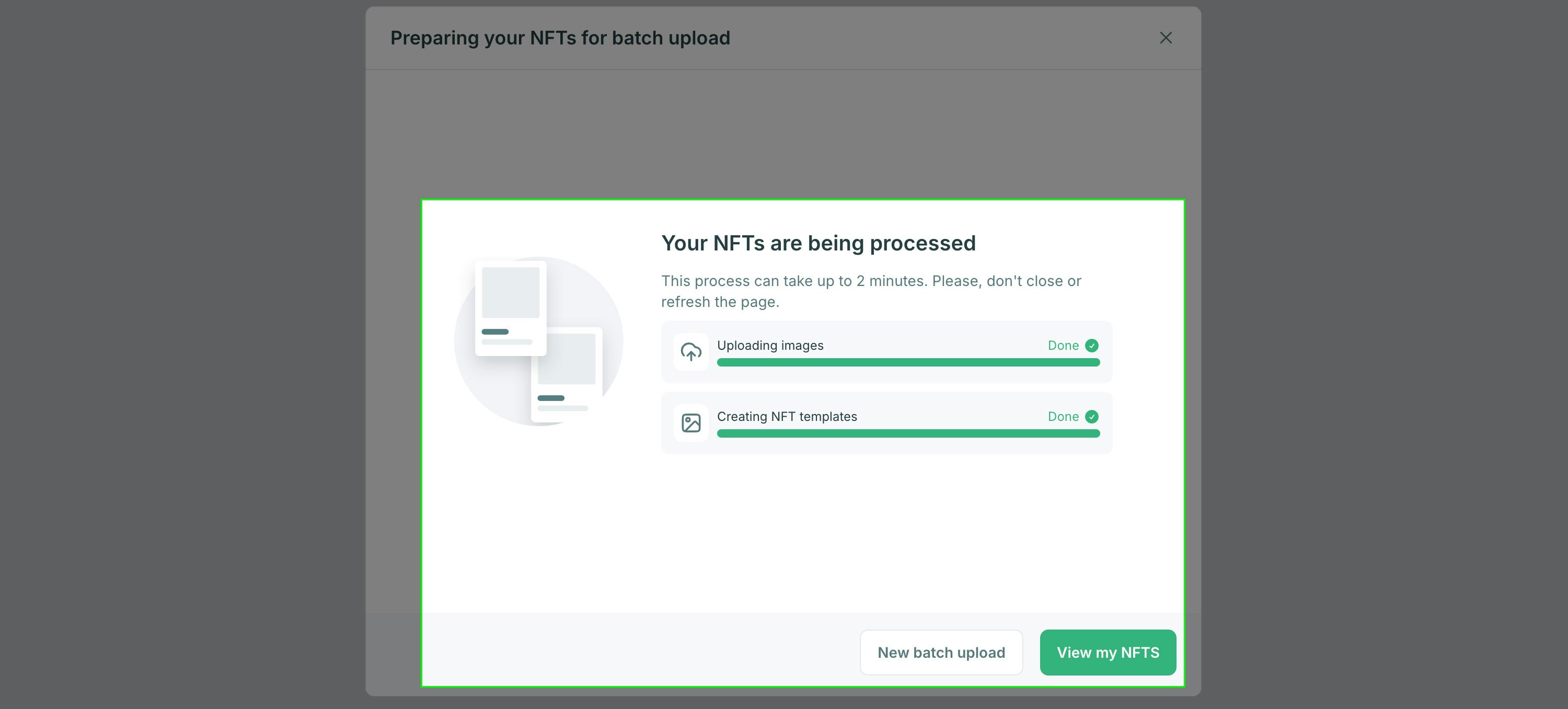 batch upload finish screenshot