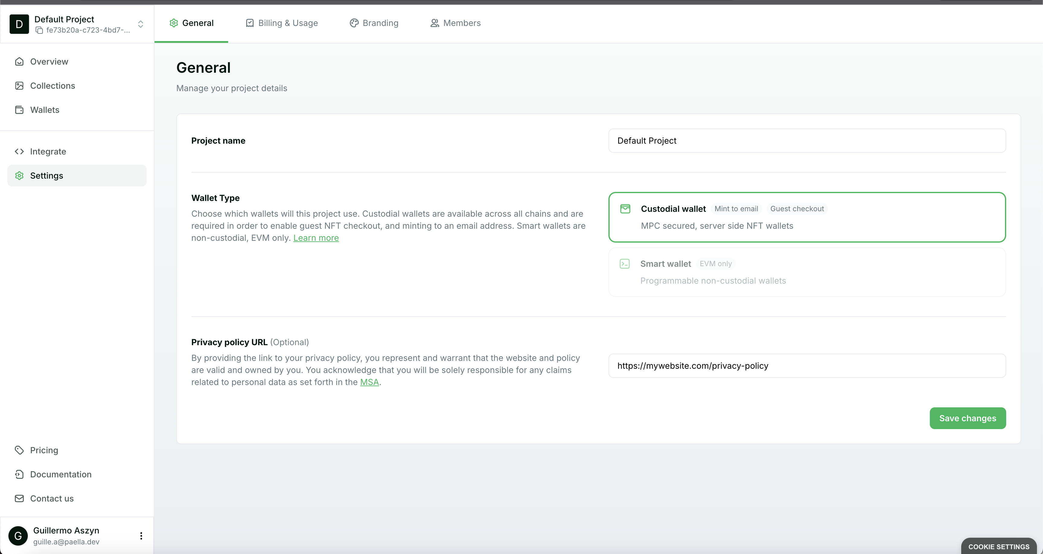 Include Privacy Policy link