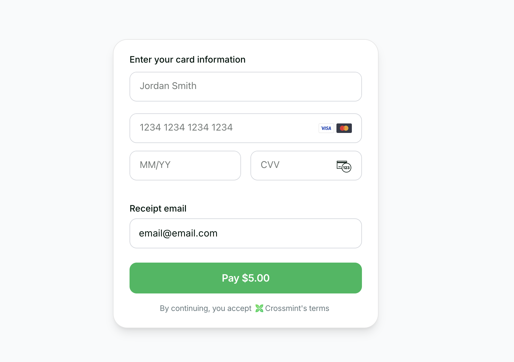 Crossmint Onramp Embedded Checkout Demo