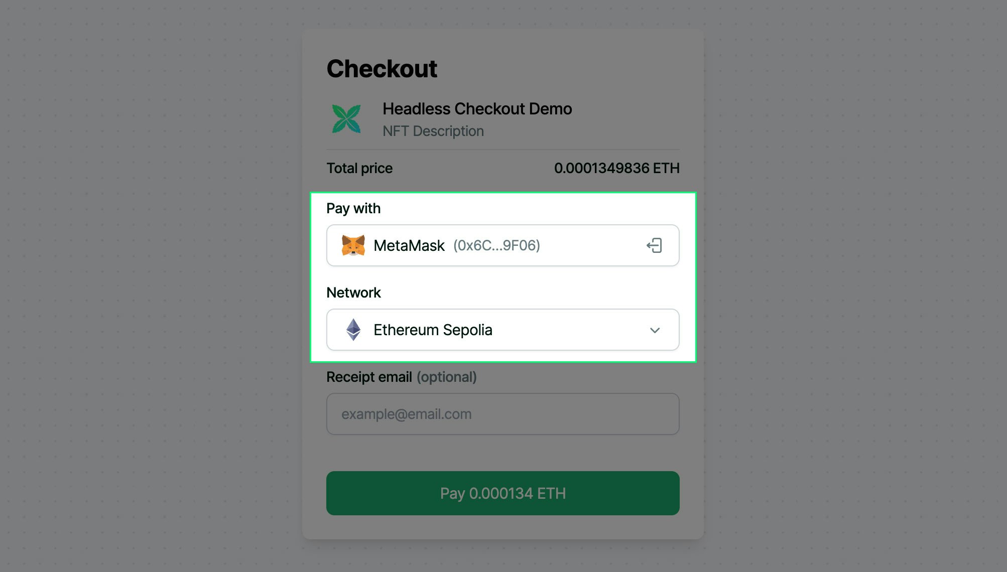 preview wallet and network screenshot
