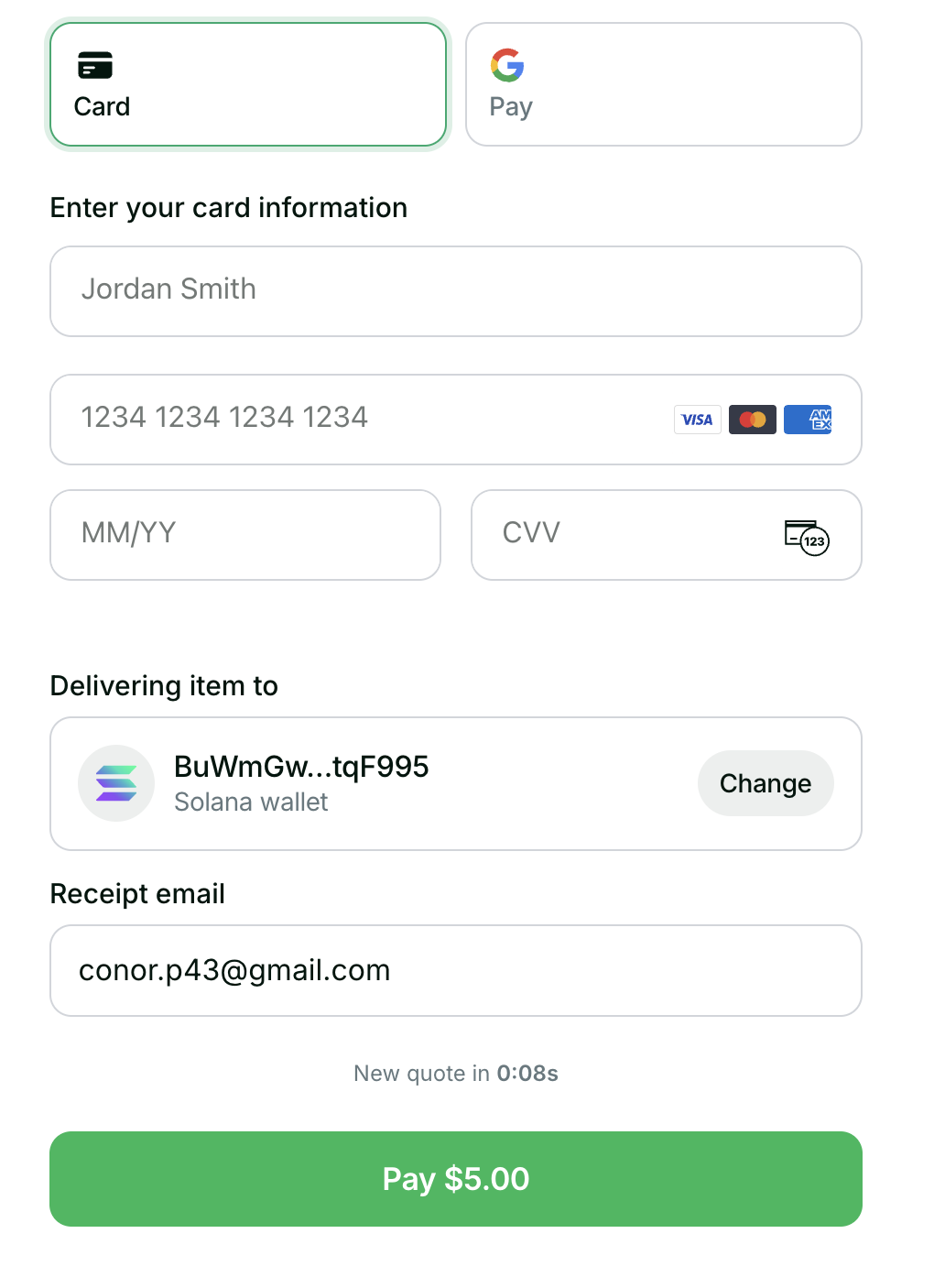 Embedded Memecoin Checkout