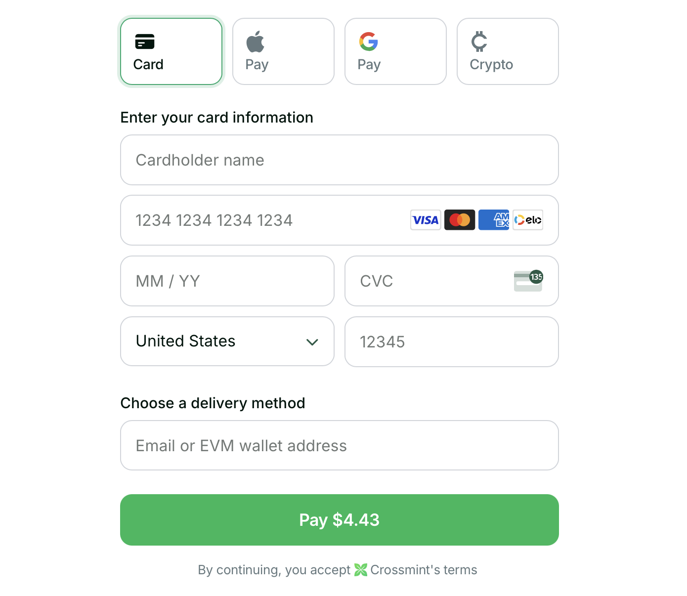 Crossmint Embedded Checkout Demo