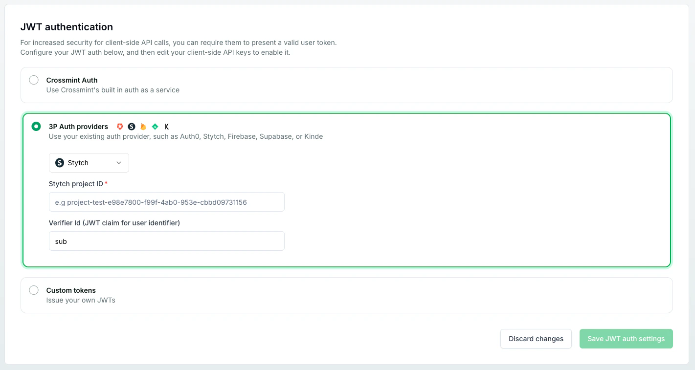 JWT Authentication Settings