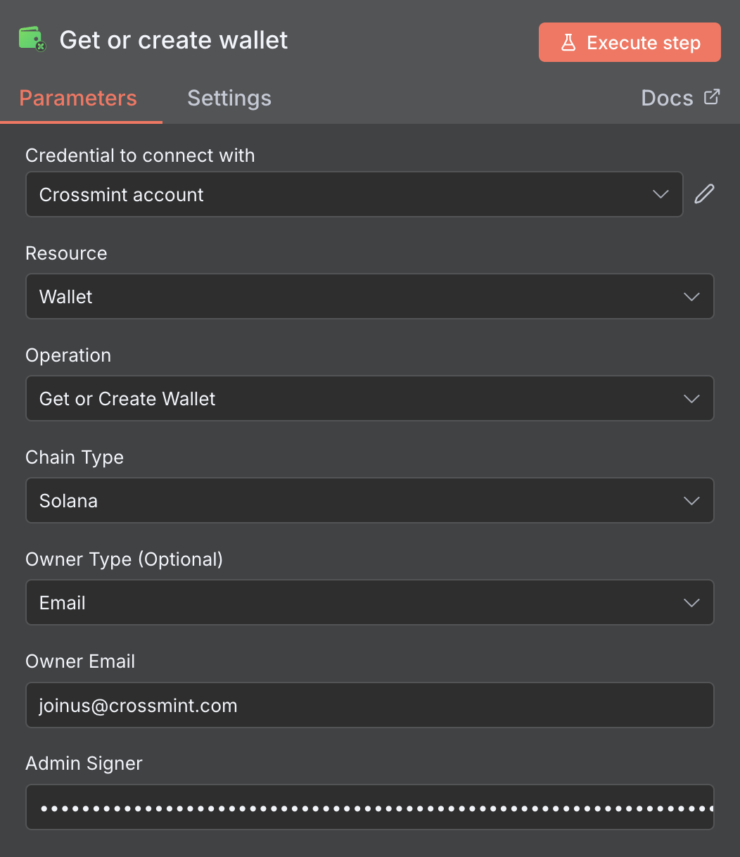 Crossmint node configuration