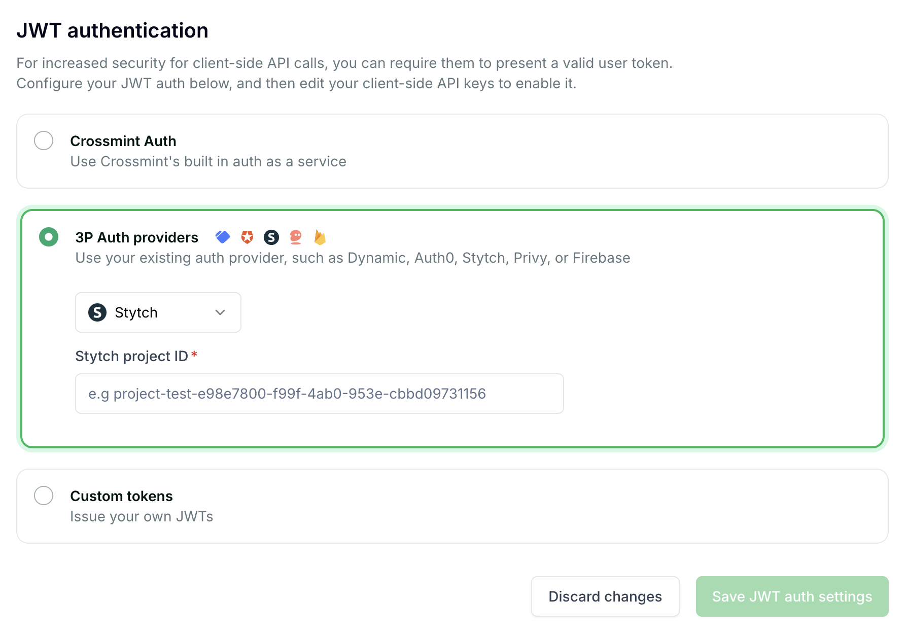 JWT Authentication Settings