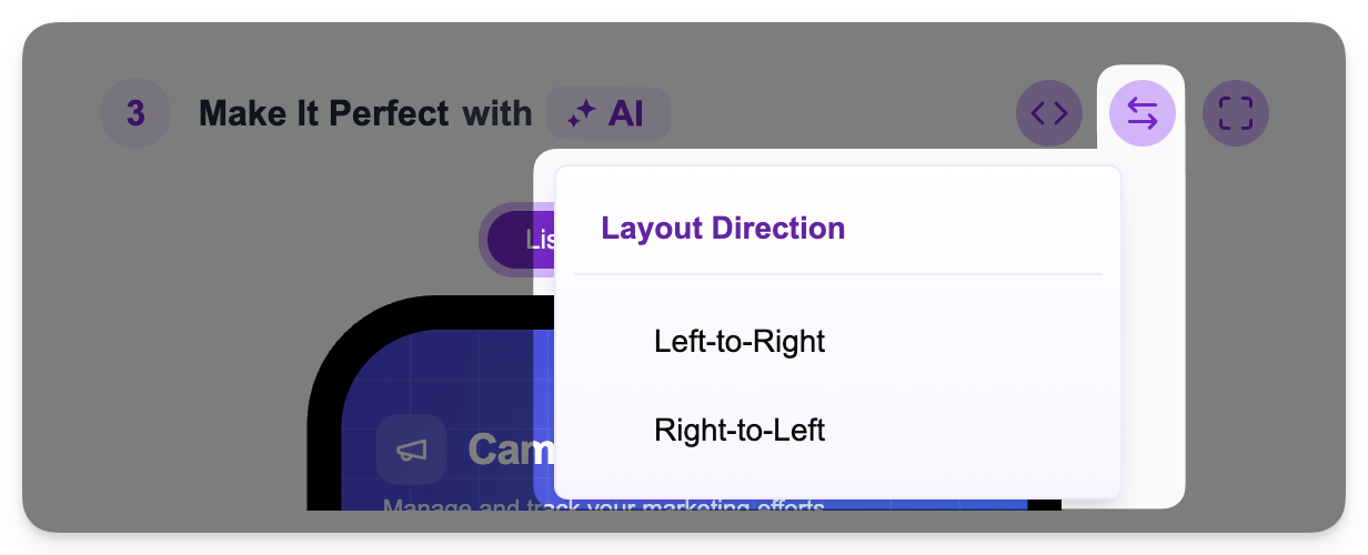 Layout Direction Btn Pn