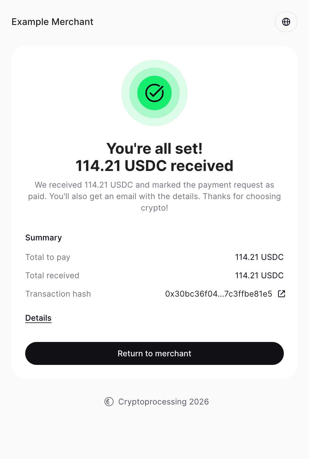 Payment request step 3