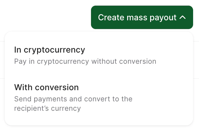 Create Mass Payout