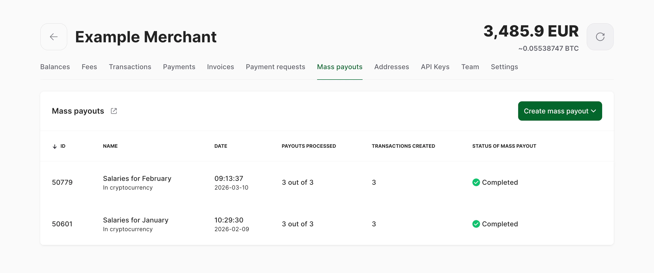 Mass Payouts