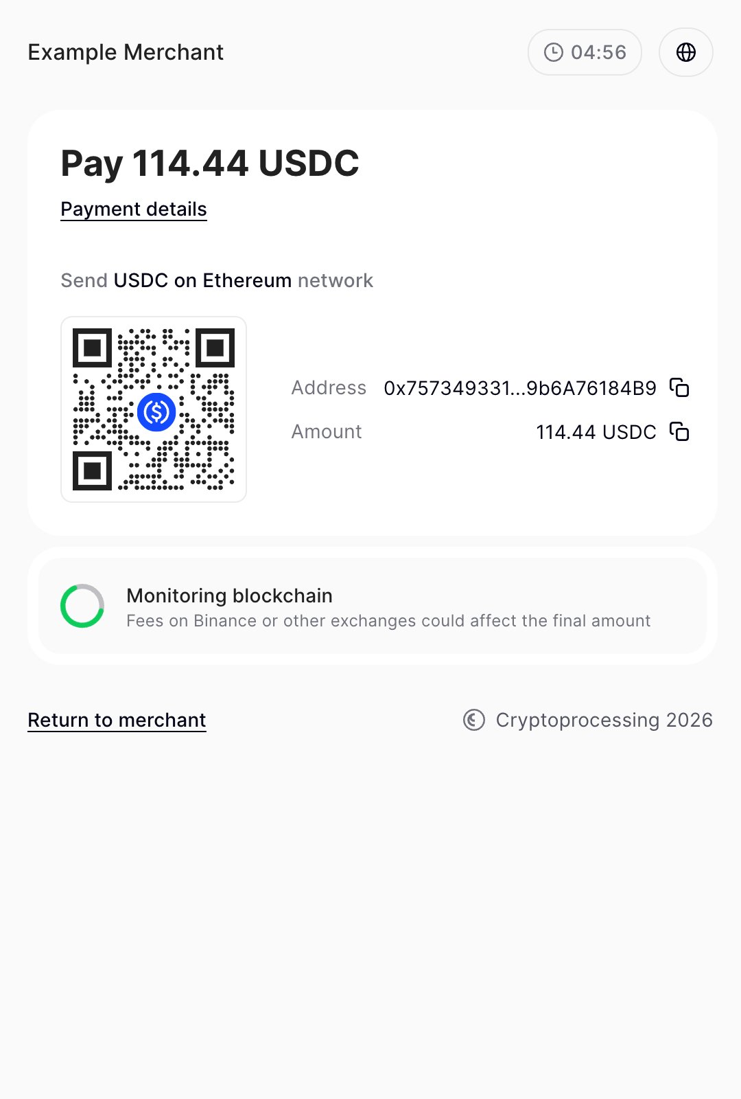 Payment request step 2