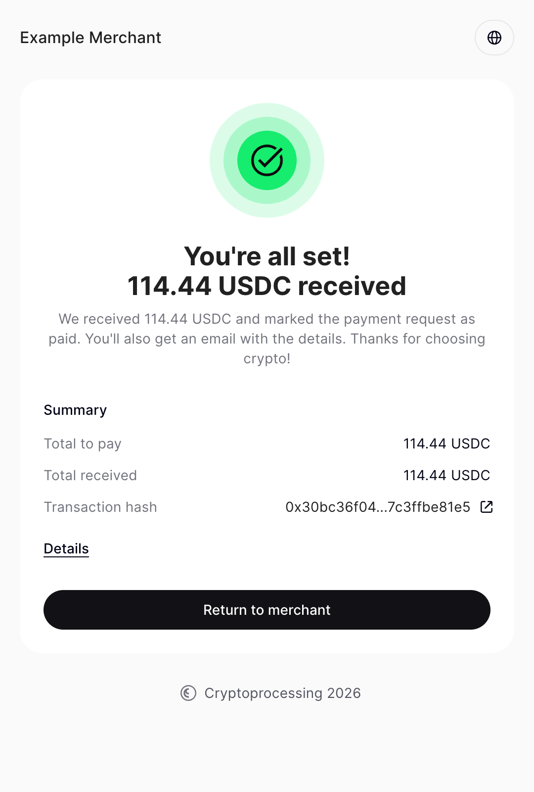Payment request step 3