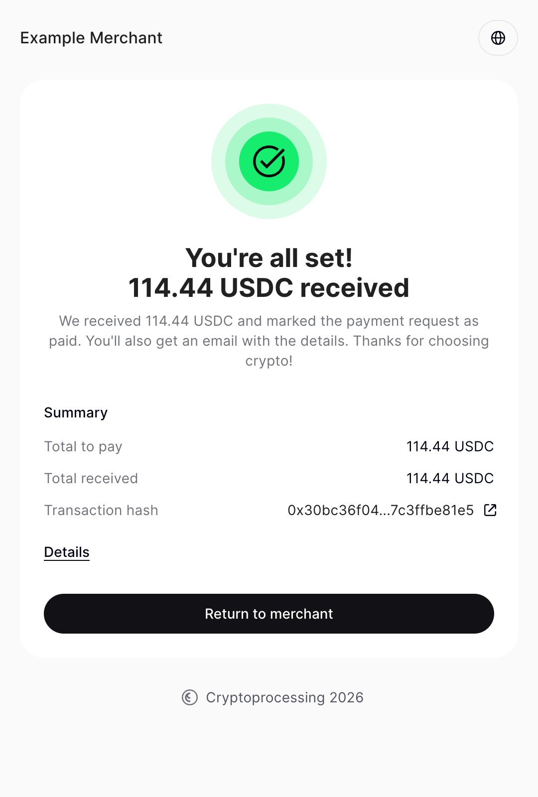 Payment request step 3