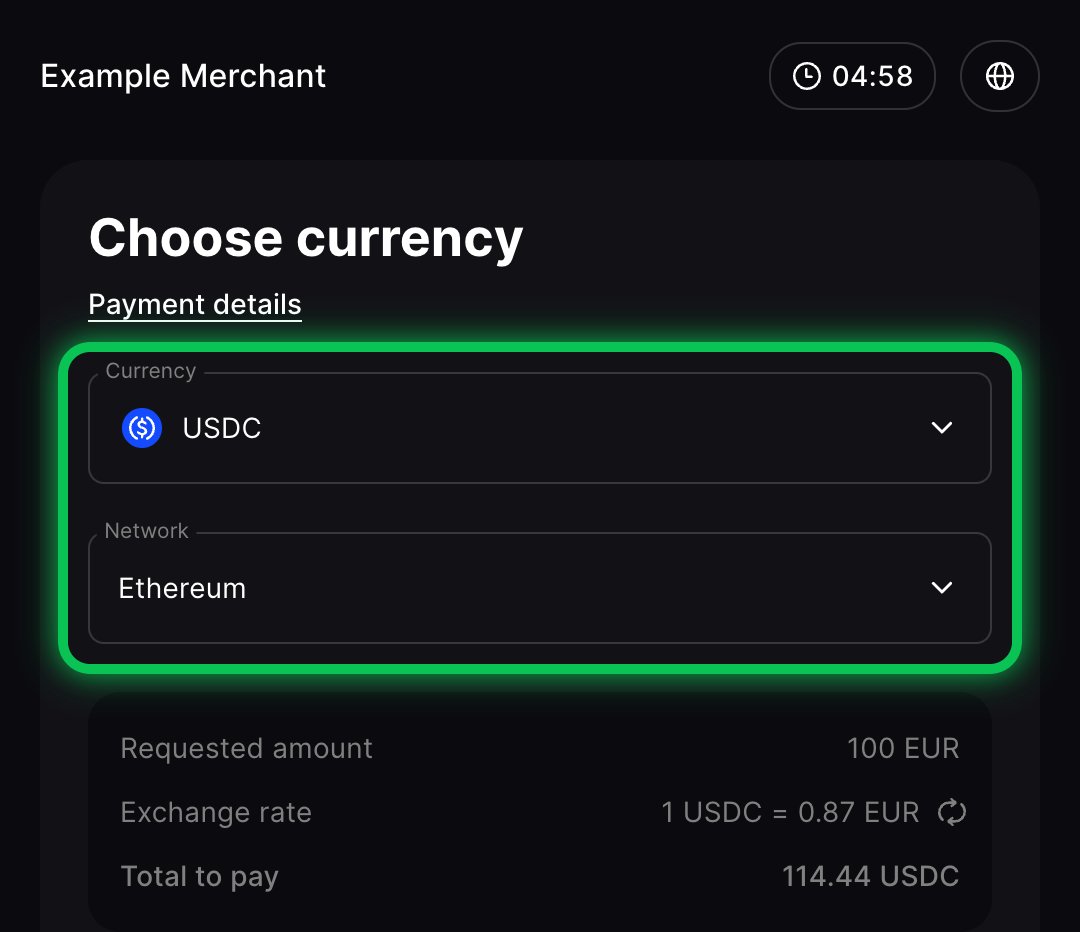Currency selection