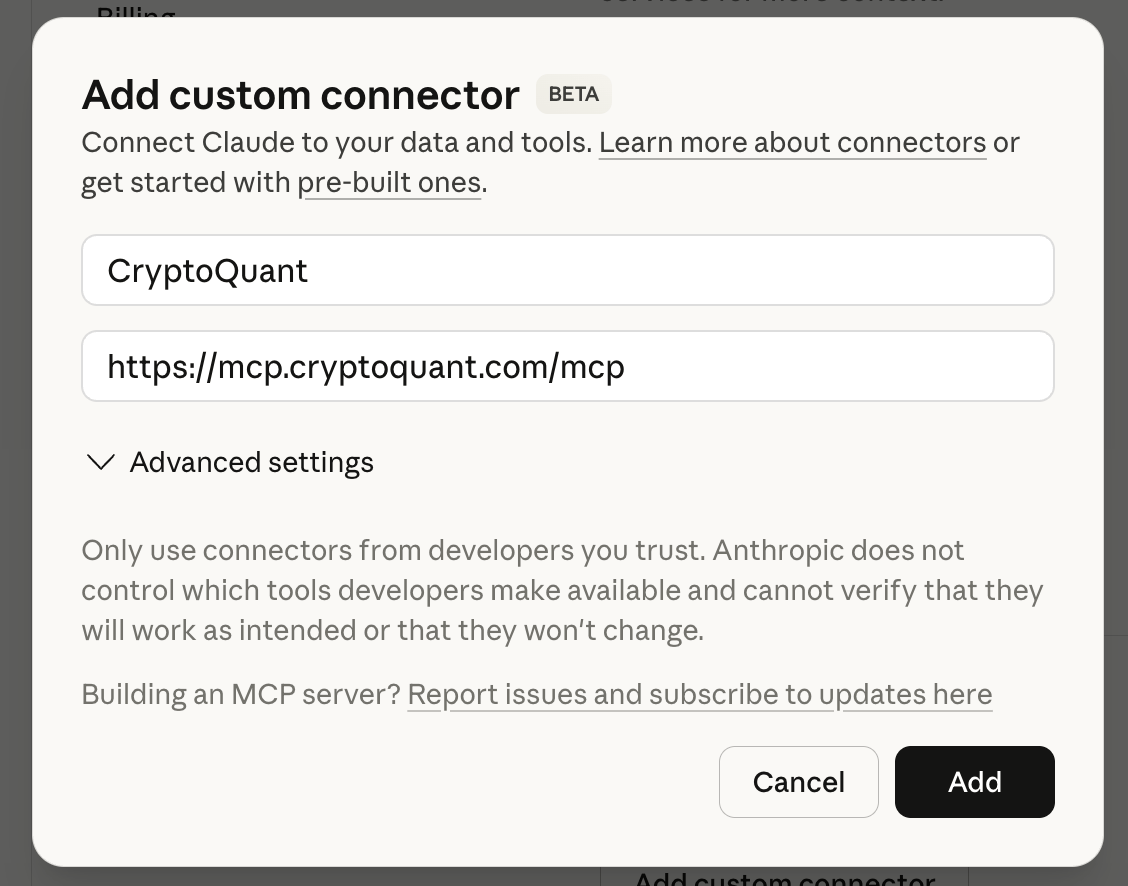 Add custom connector